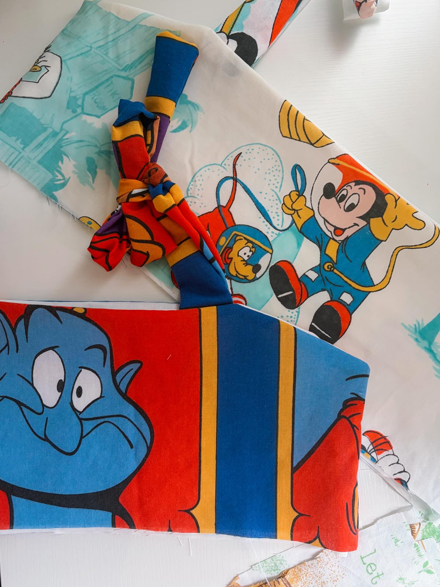 Custom sewn creation with nostalgic fabrics